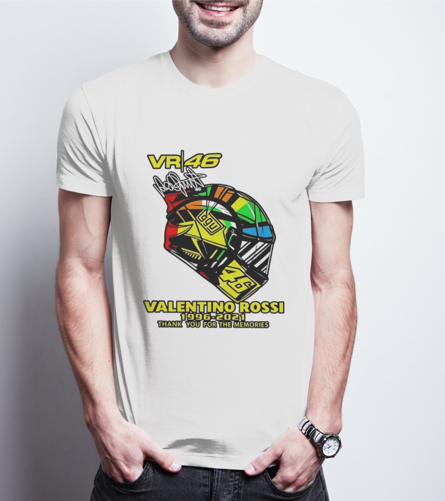 Valentino Rossi VR46 1996 2021 Thank You For The Memories Helmet T-Shirt