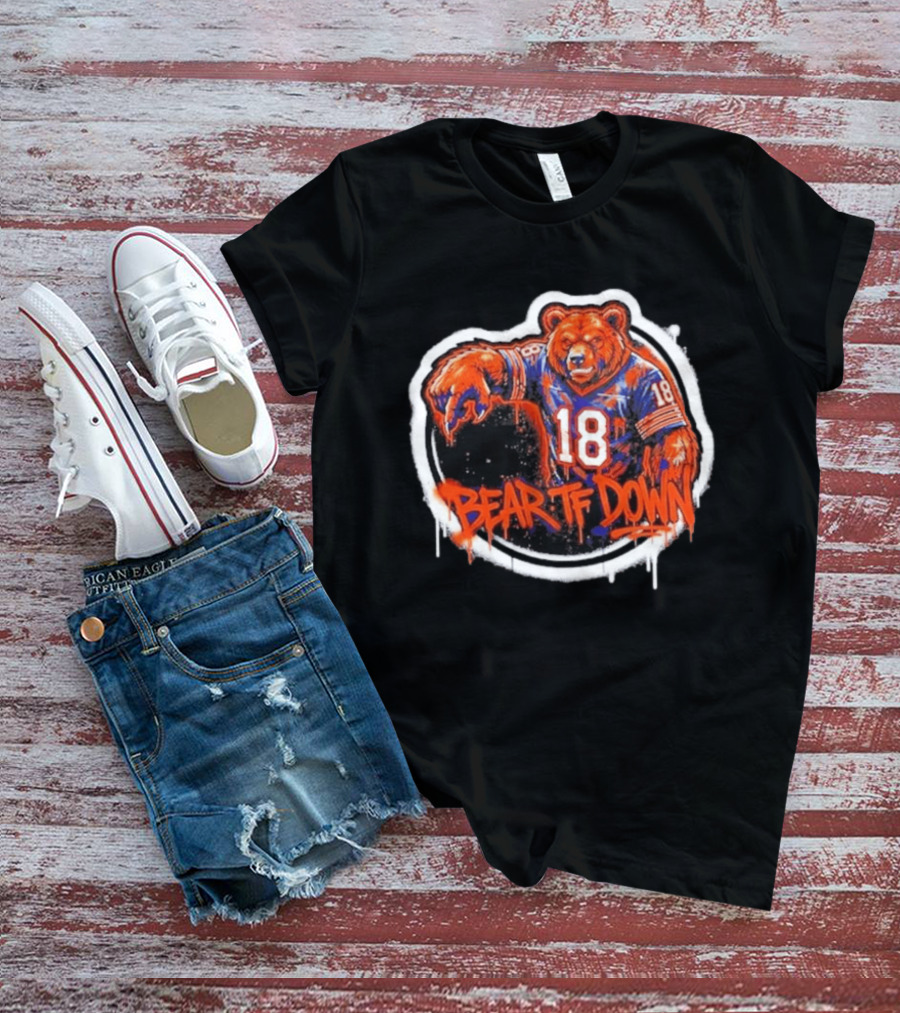 Caleb Williams 18 Chicago Bears Bear TF Down T-Shirt