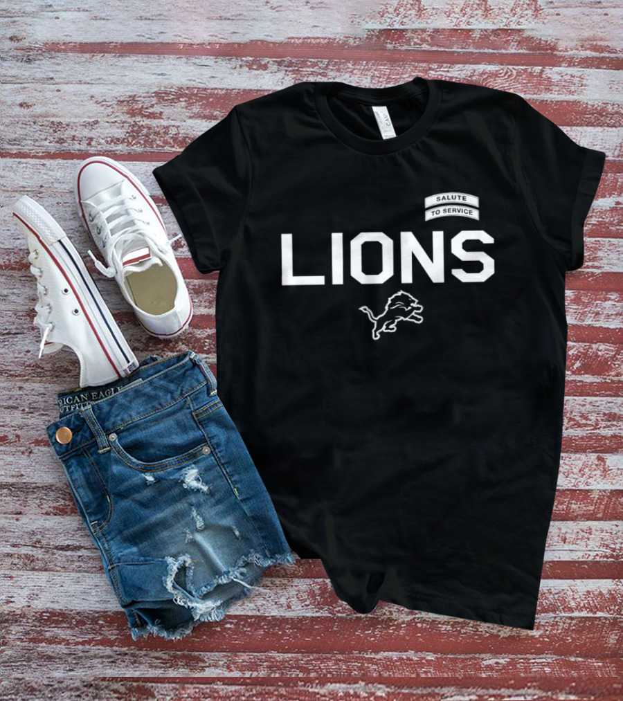 Detroit Lions Salute To Service Football Honor Courage Commitment T-Shirt