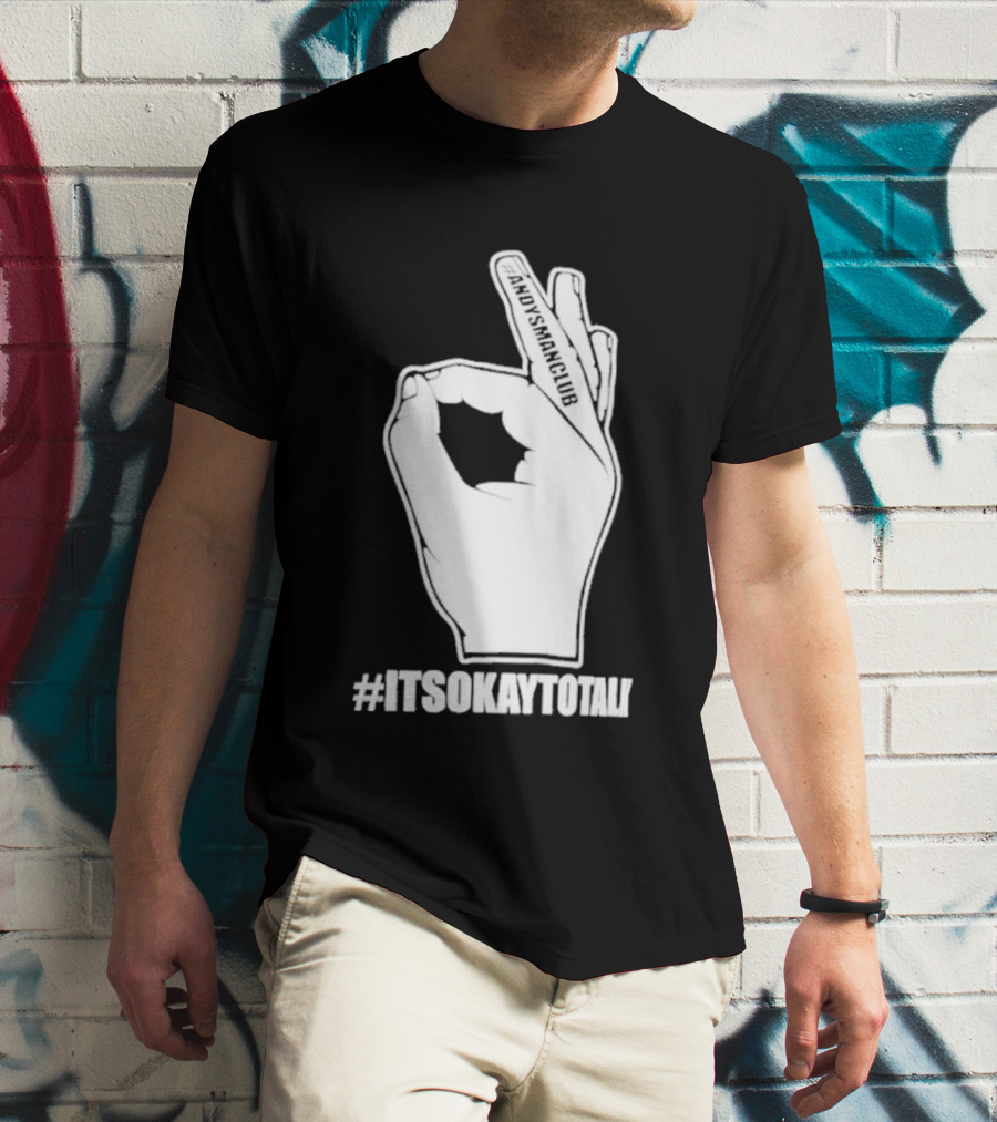 Andysmanclub Itsokaytotalk It's Okay To Talk Hand Gesture T-Shirt