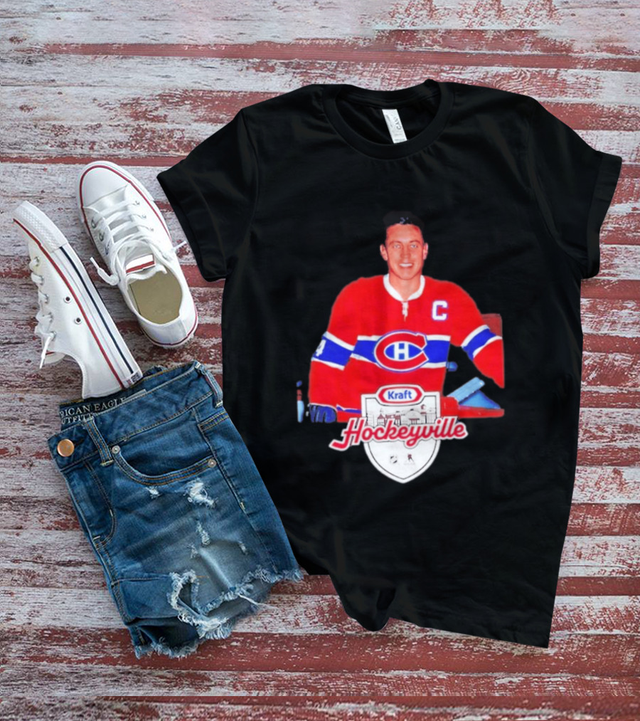 Jean Béliveau Montreal Canadiens Kraft Hockeyville Canadiens Logo Vintage Hockey T-Shirt