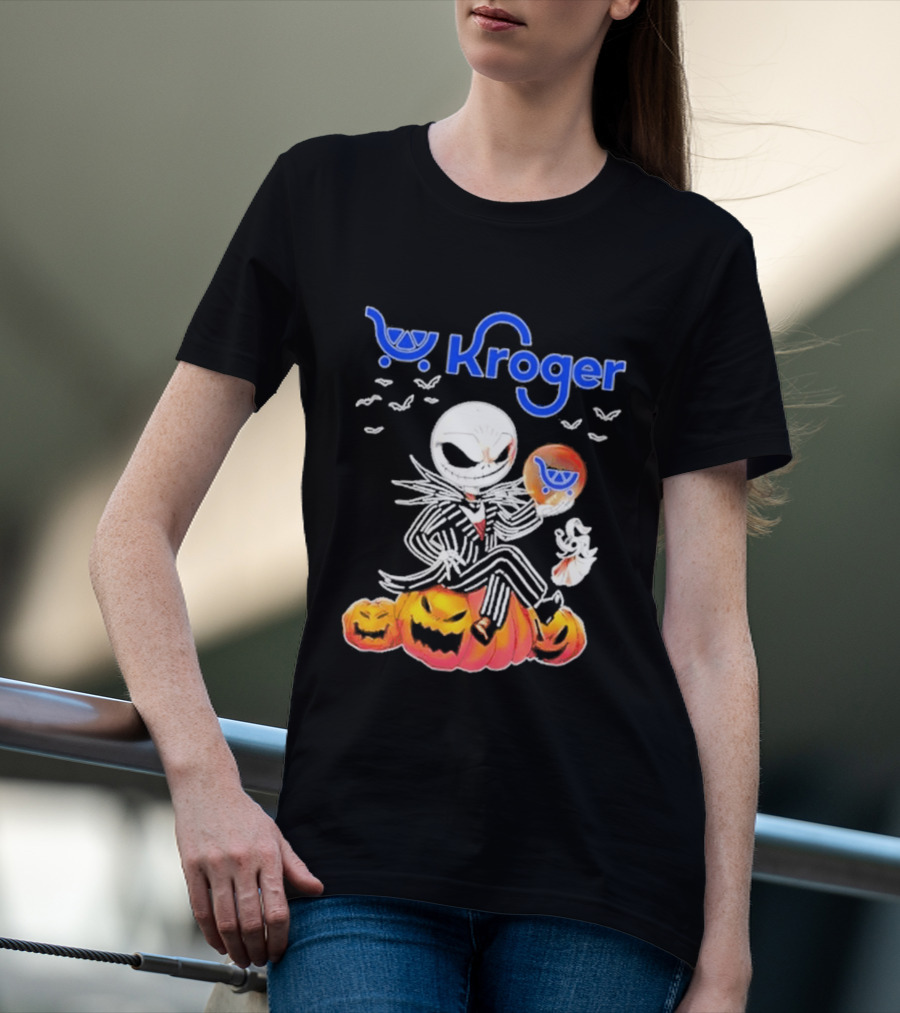 Kroger Jack Skellington Zero Halloween Pumpkin Balloons T-Shirt