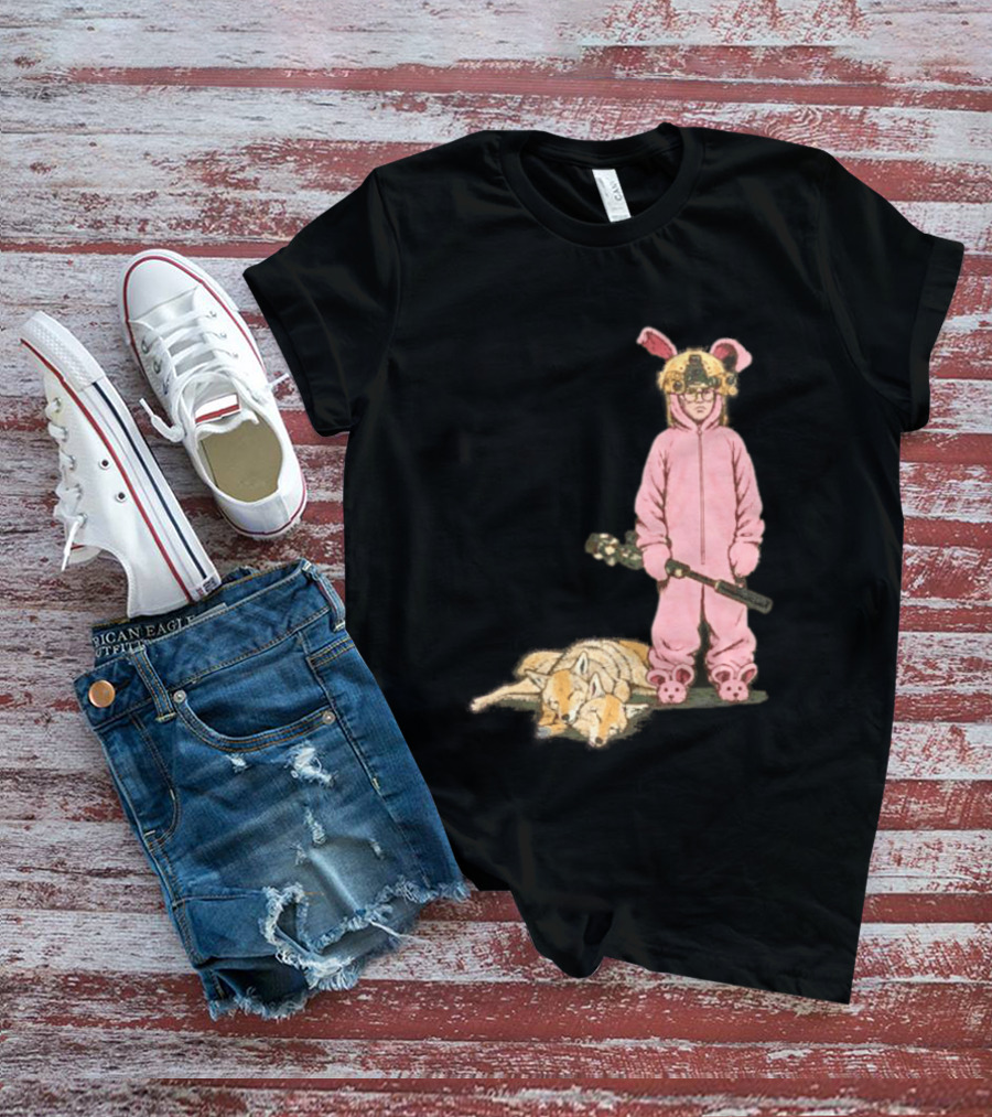 Pink Nightmare Bunny Suit Coyote Hunting Sniper T-Shirt