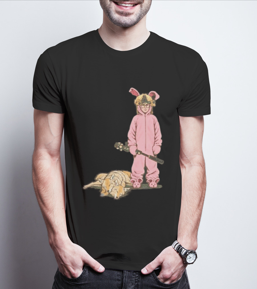 Pink Nightmare Bunny Suit Coyote Hunting Sniper T-Shirt