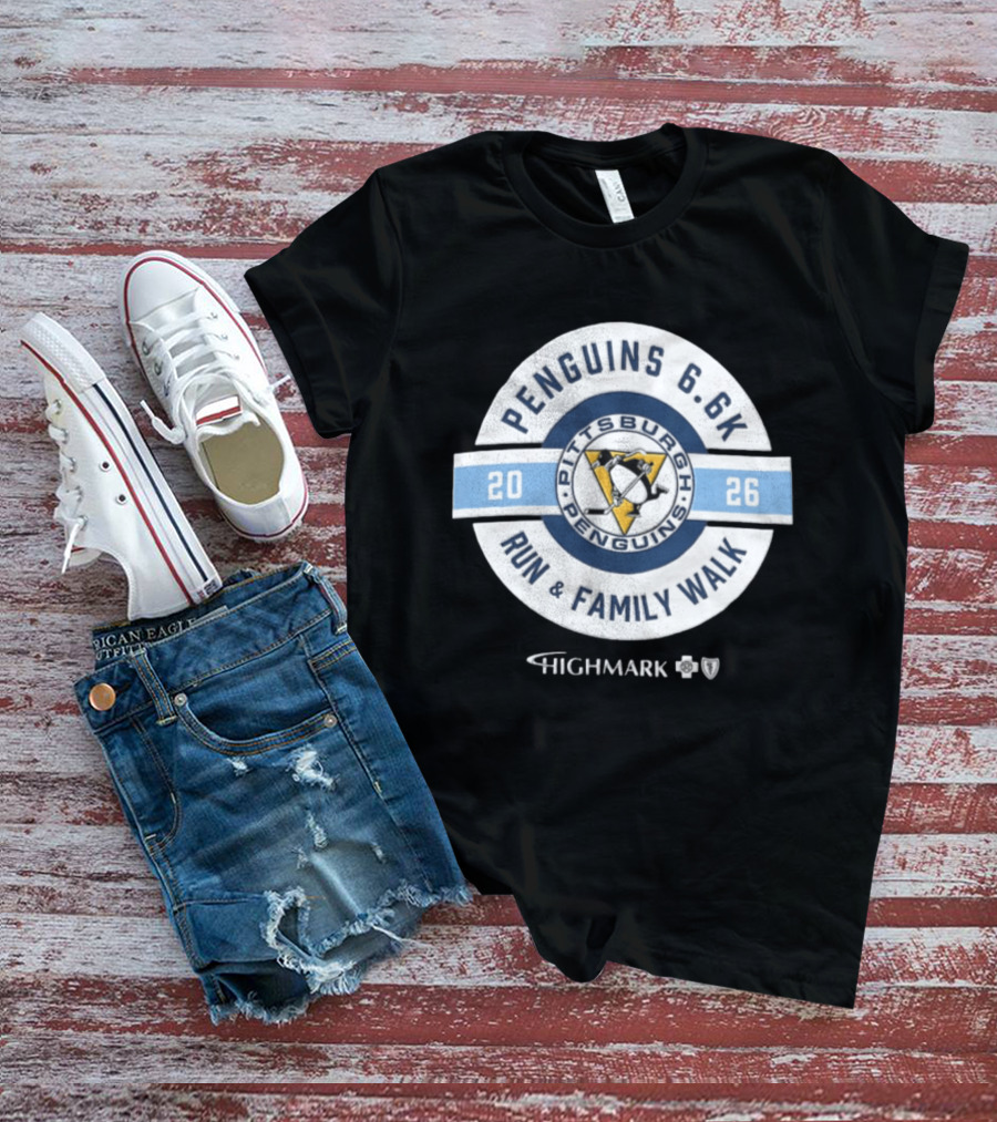 Pittsburgh Penguins 2026 Penguins 6.6k Run Family Walk Highmark T-Shirt