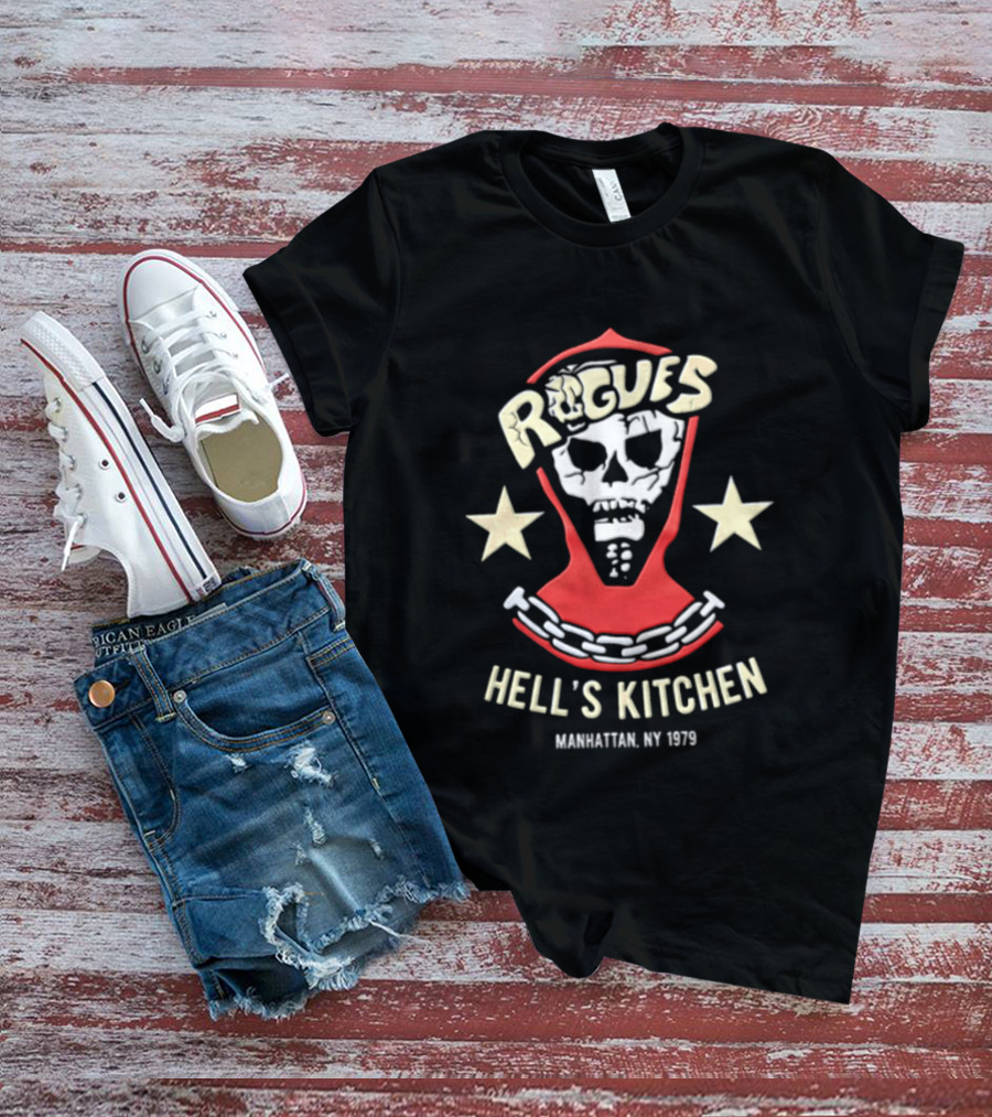 Rogues Skull Hood Chain Stars Hell's Kitchen Manhattan NY 1979 T-Shirt