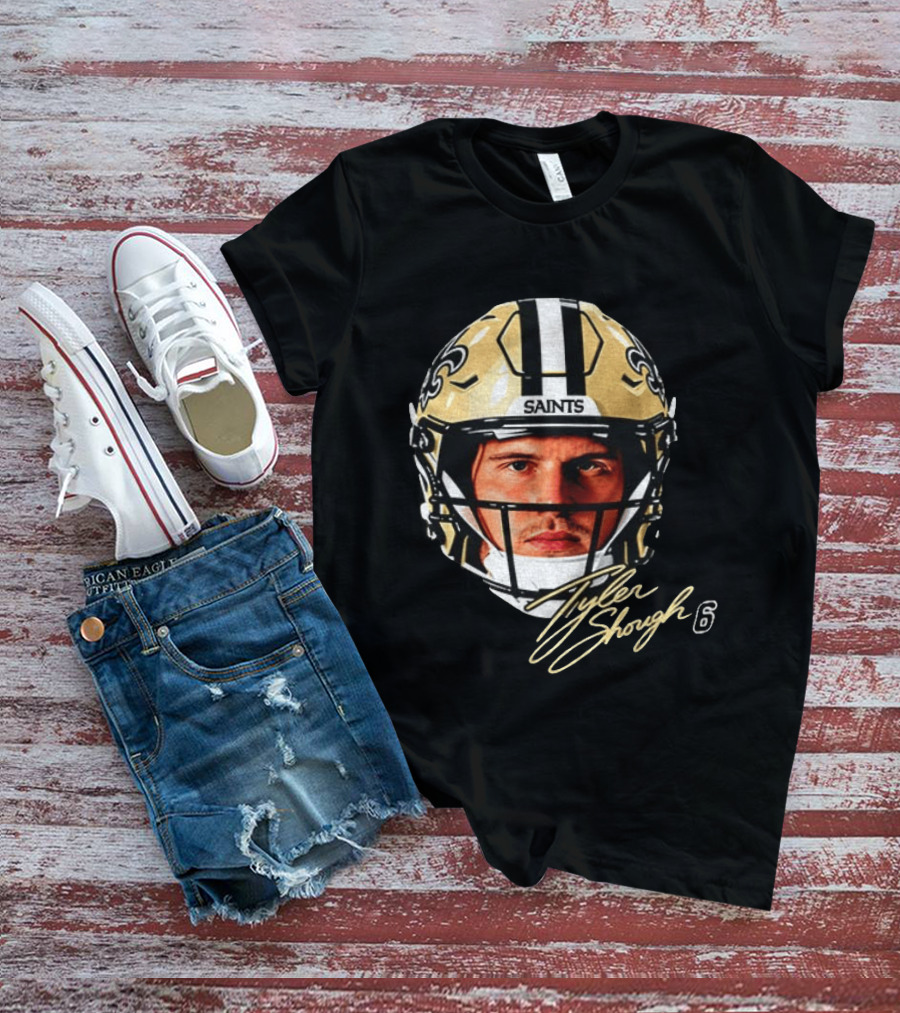 Tyler Shough New Orleans Saints Football Helmet Big Face 6 T-Shirt