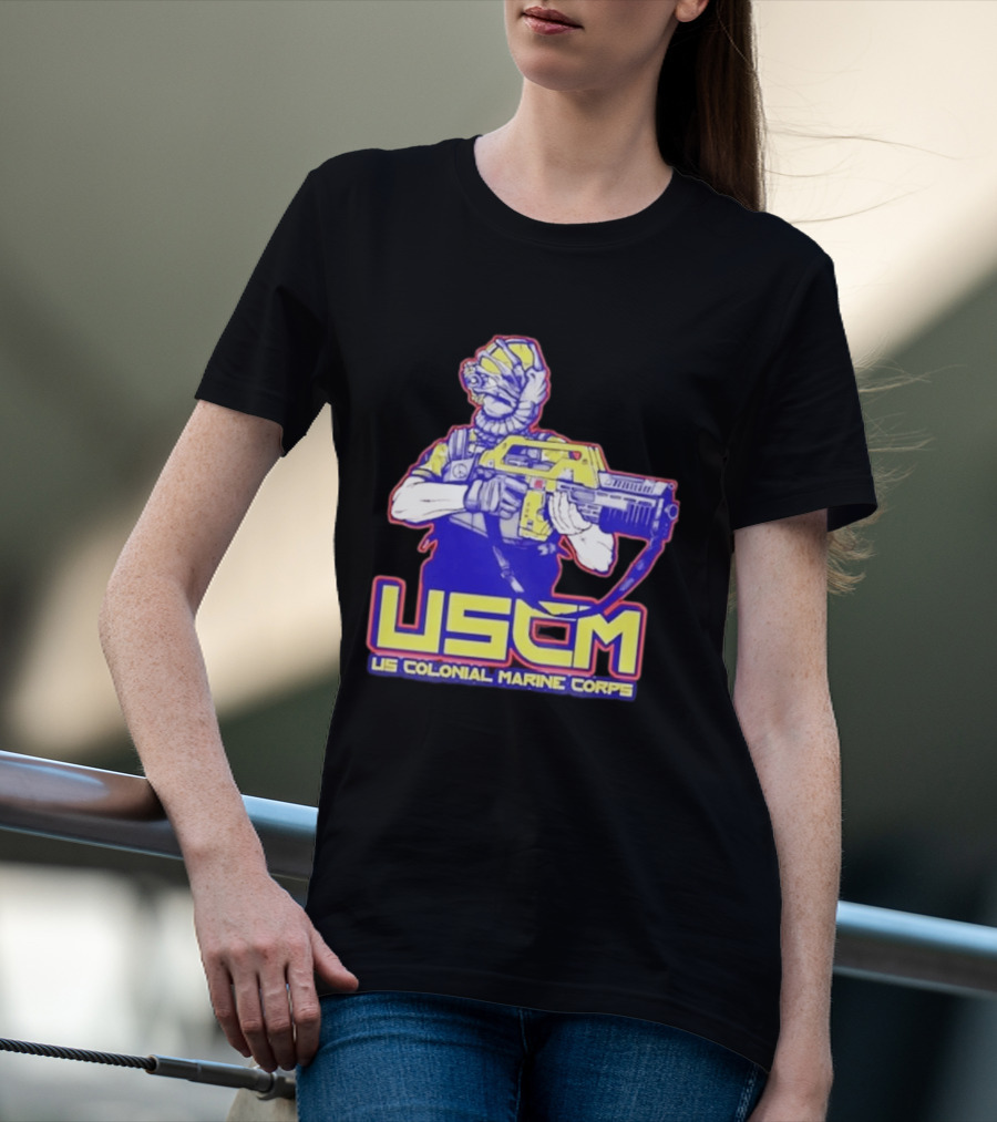 USCM US Colonial Marine Corps Alien Warrior T-Shirt