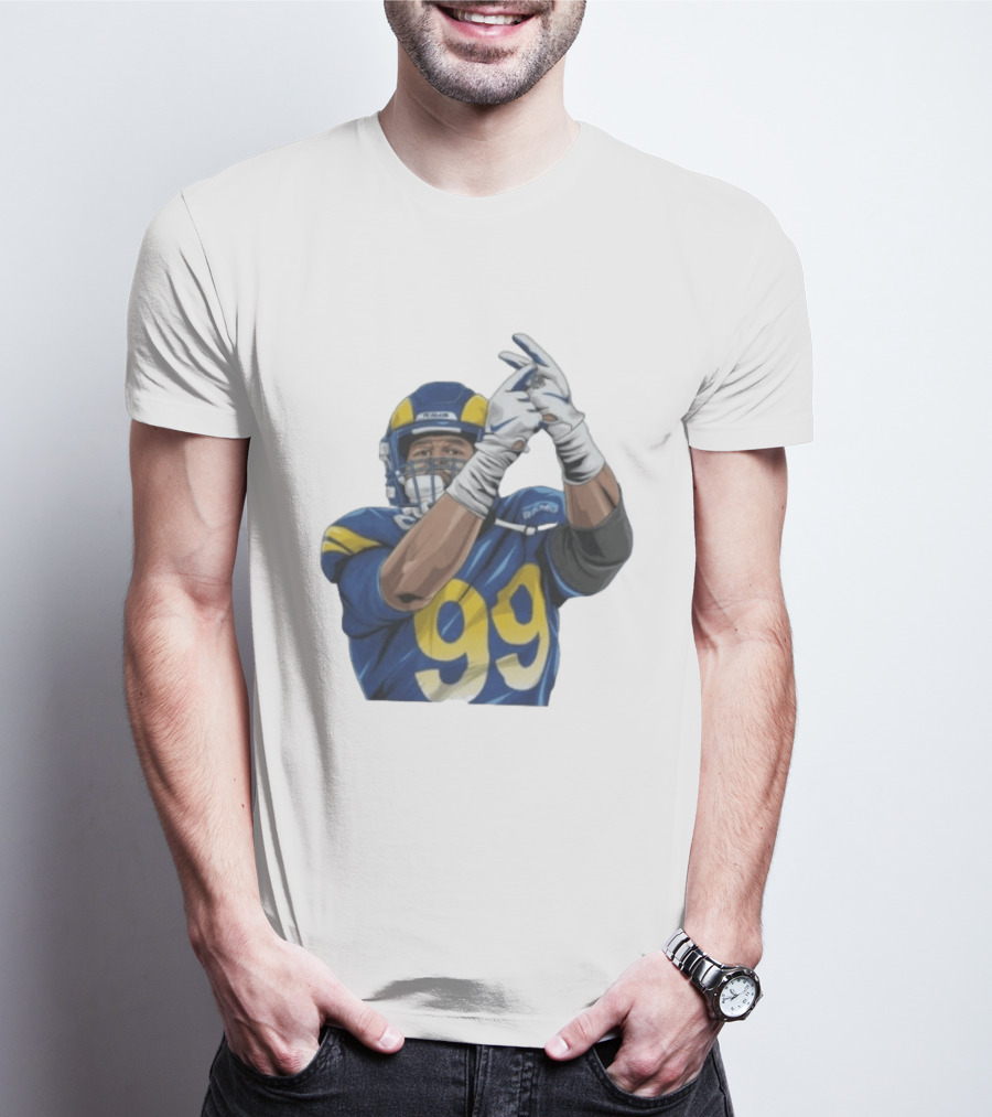 Aaron Donald No 99 Los Angeles Rams AD99 Blue And Yellow Football Gear T-Shirt