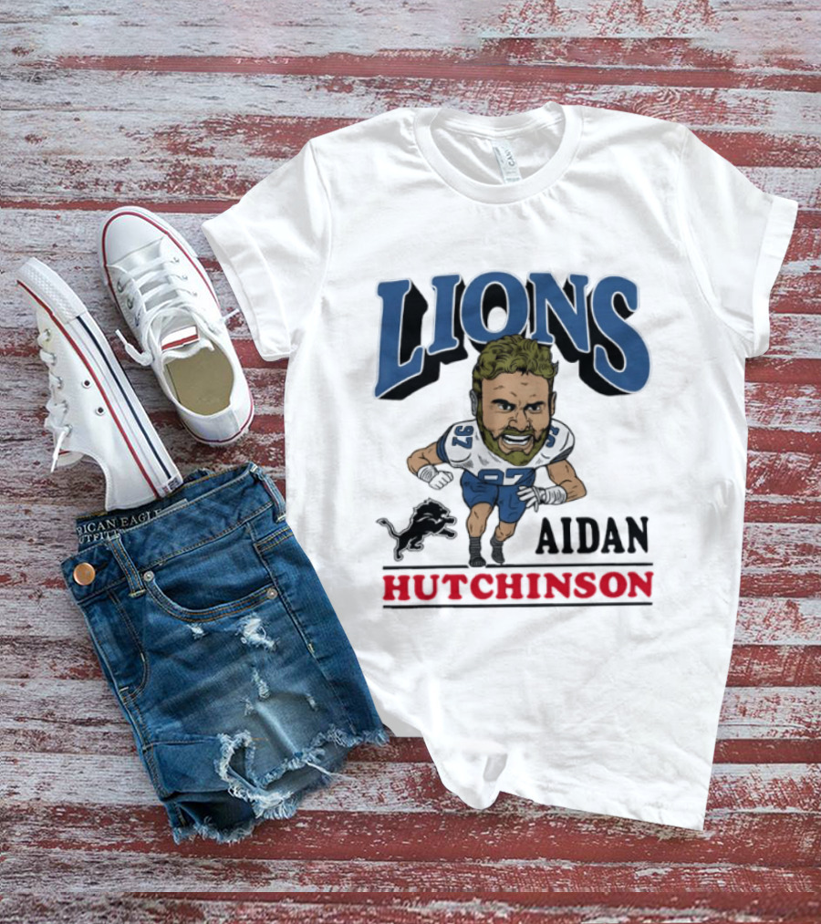 Lions Aidan Hutchinson Caricature 97 T-Shirt