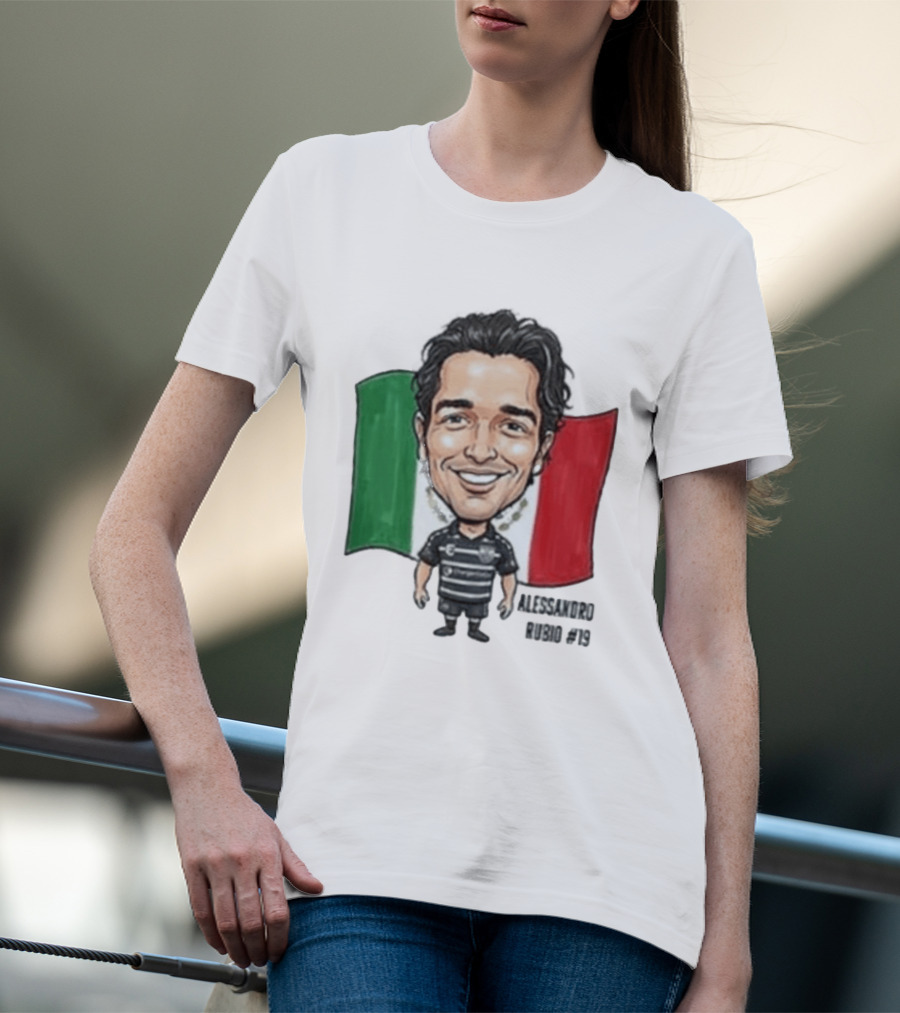 Alessandro Rubio No 19 Caricature Mexico Flag Football Jersey T-Shirt