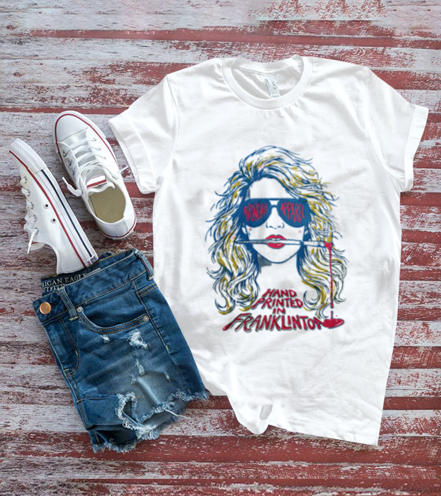 Avondale Apparel Hand Printed In Franklinton Woman Sunglasses Paintbrush T-Shirt