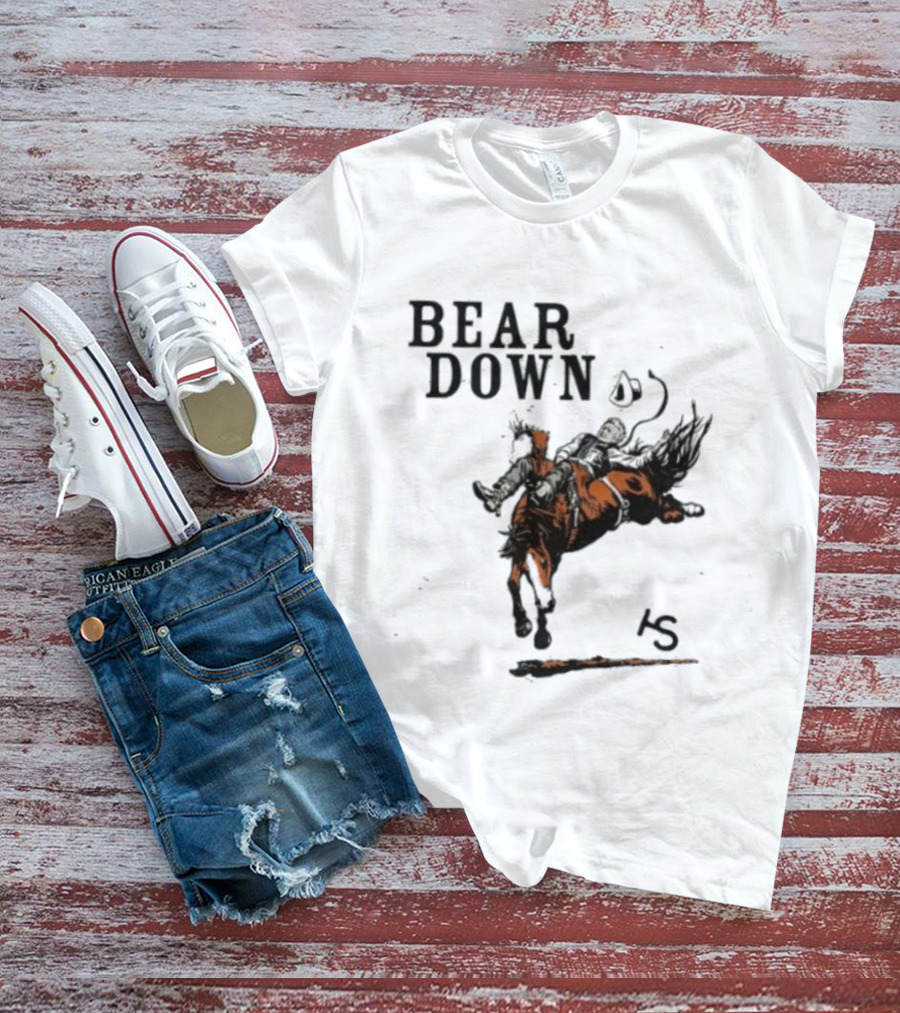 Bear Down Cowboy Rodeo Bucking Horse 15 T-Shirt