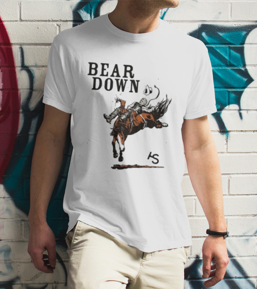 Bear Down Cowboy Rodeo Bucking Horse 15 T-Shirt