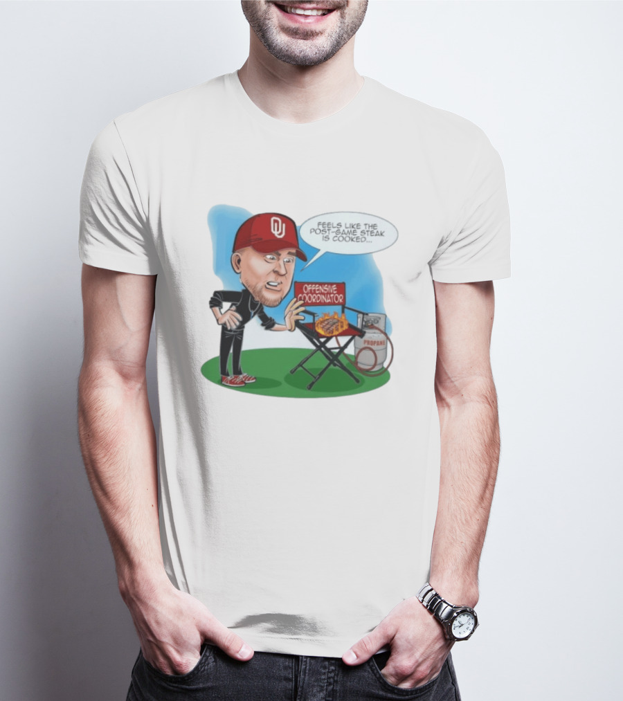 Brent Venables Oklahoma Sooners Offensive Coordinator Cartoon Steak Propane T-Shirt
