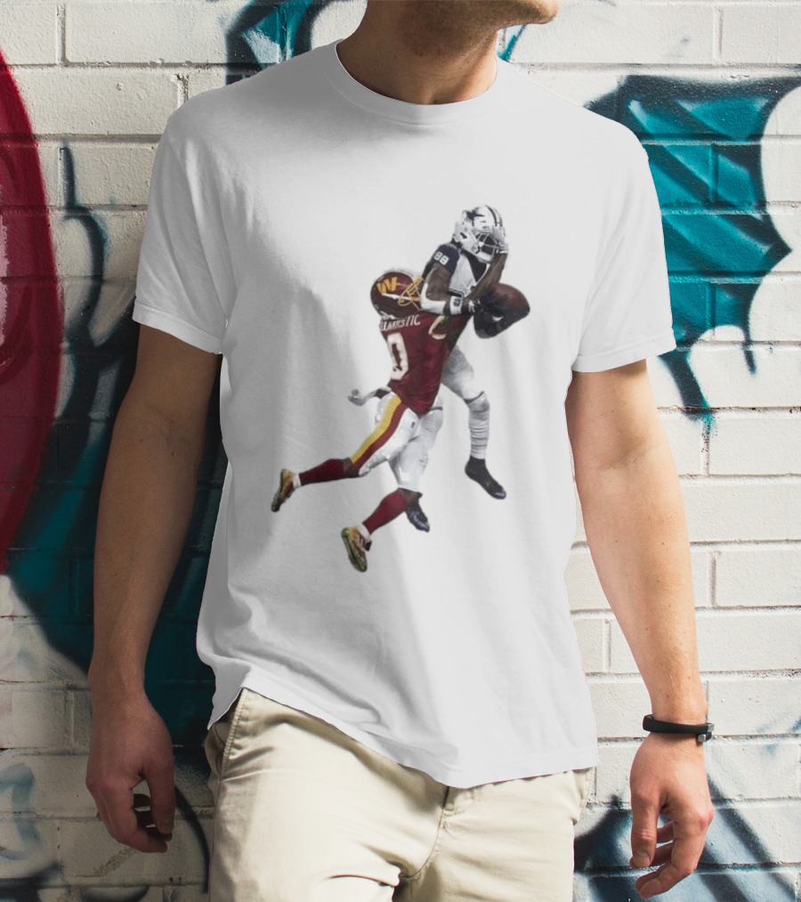 Ceedee Lamb Dak Prescott Record Breaking Touchdown Dallas Washington Football Moment T-Shirt