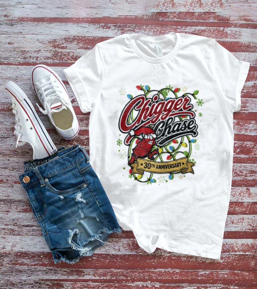 Chigger Chase Christmas Lights 30th Anniversary Celebration T-Shirt