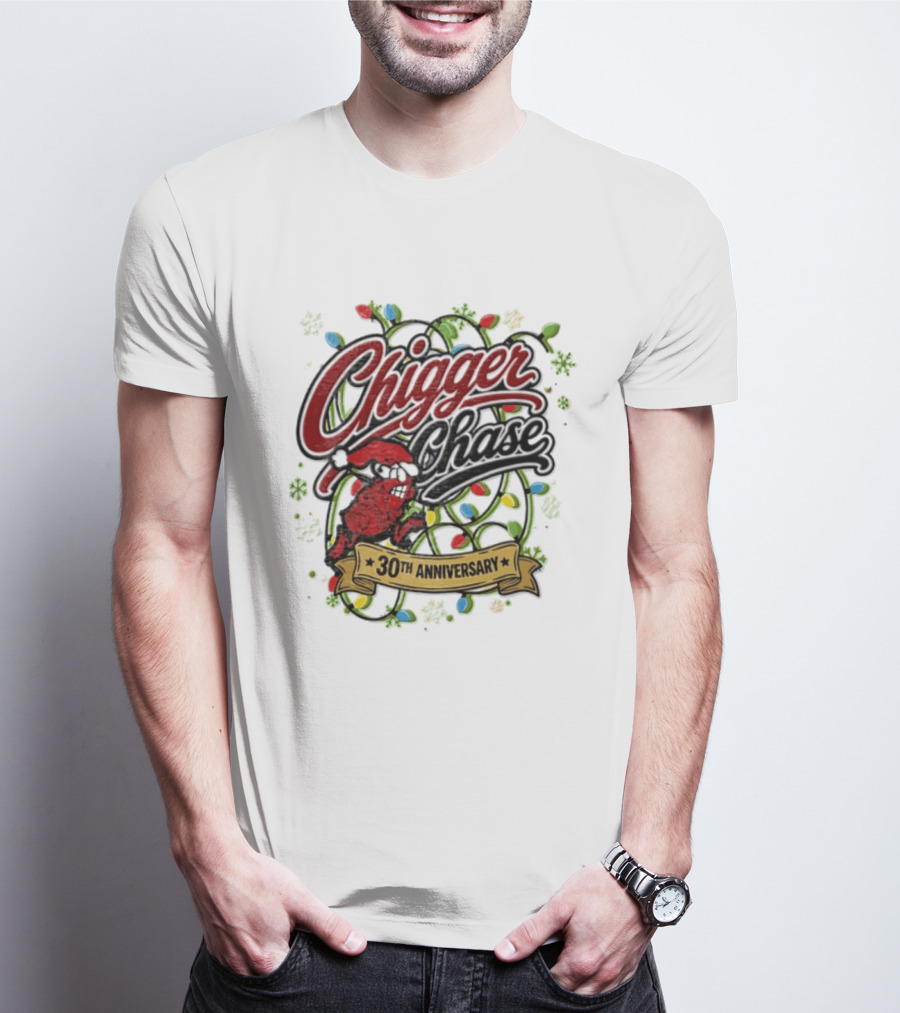 Chigger Chase Christmas Lights 30th Anniversary Celebration T-Shirt
