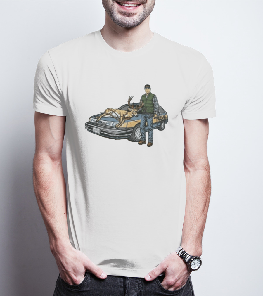 Clark Griswold Christmas Vacation With Deer On Car T-Shirt