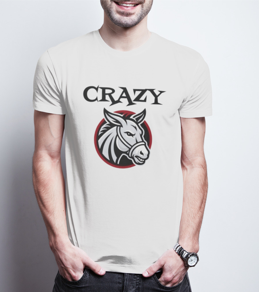 CRAZY Donkey Animal Face Circle T-Shirt