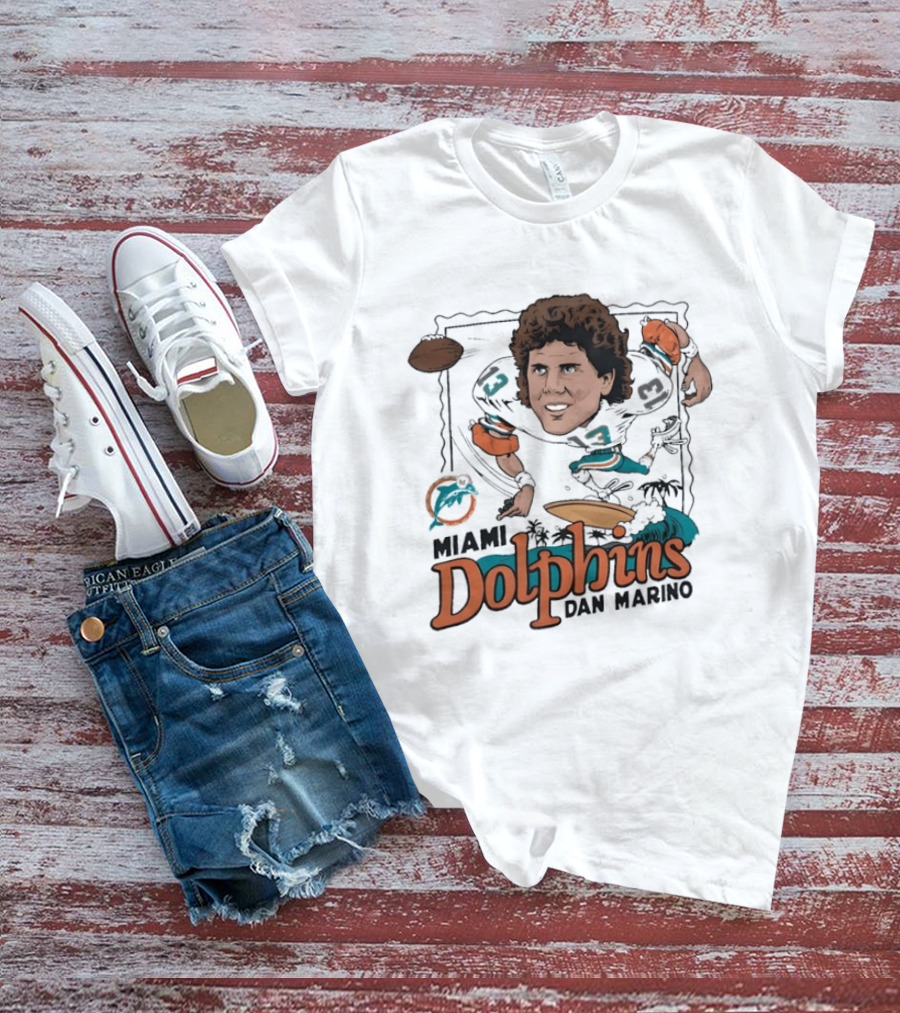 Dan Marino Miami Dolphins Caricature Homage Player Football T-Shirt