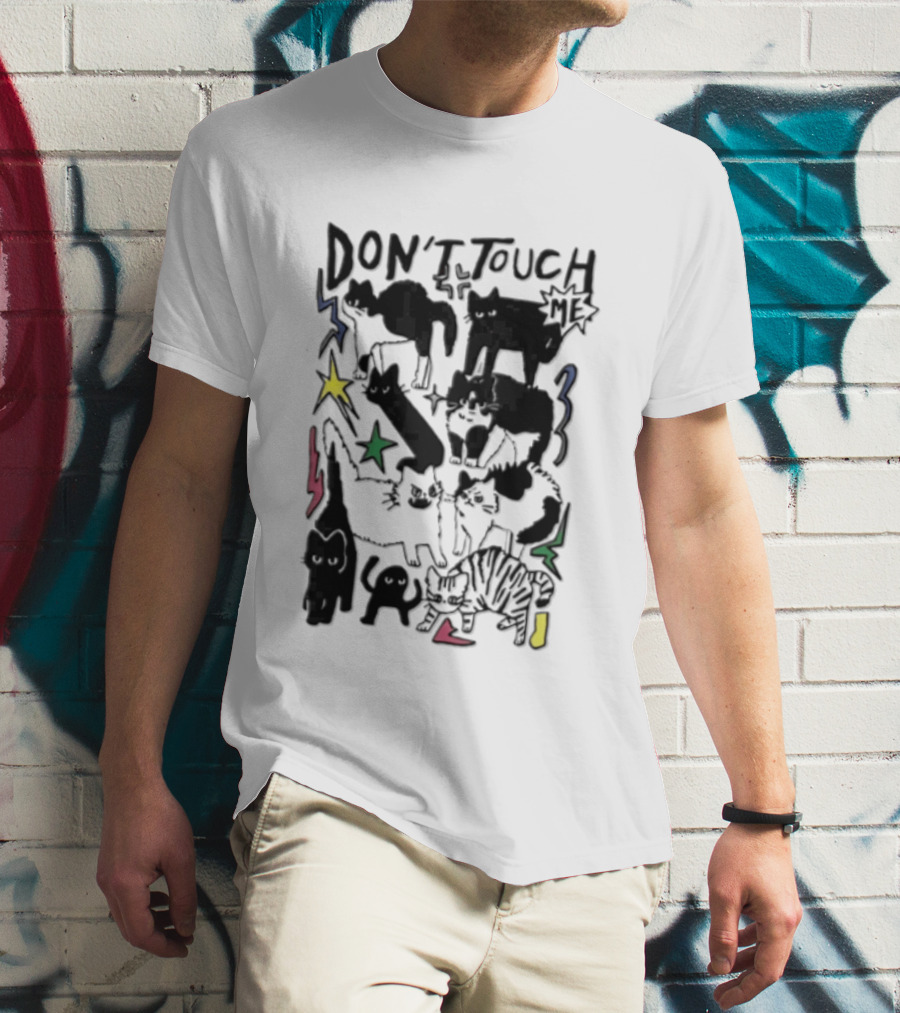 DON'T TOUCH ME Multiple Cats Stars Lightning T-Shirt