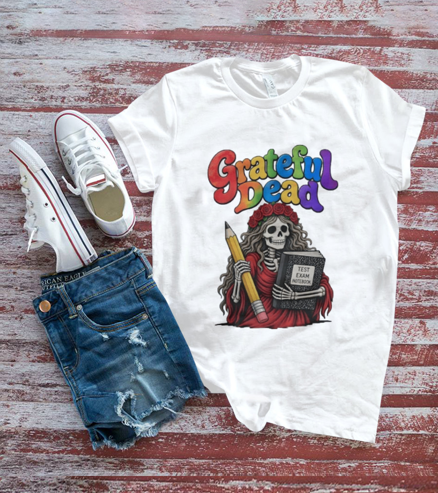 Grateful Dead Skeleton Test Exam Notebook With Pencil T-Shirt