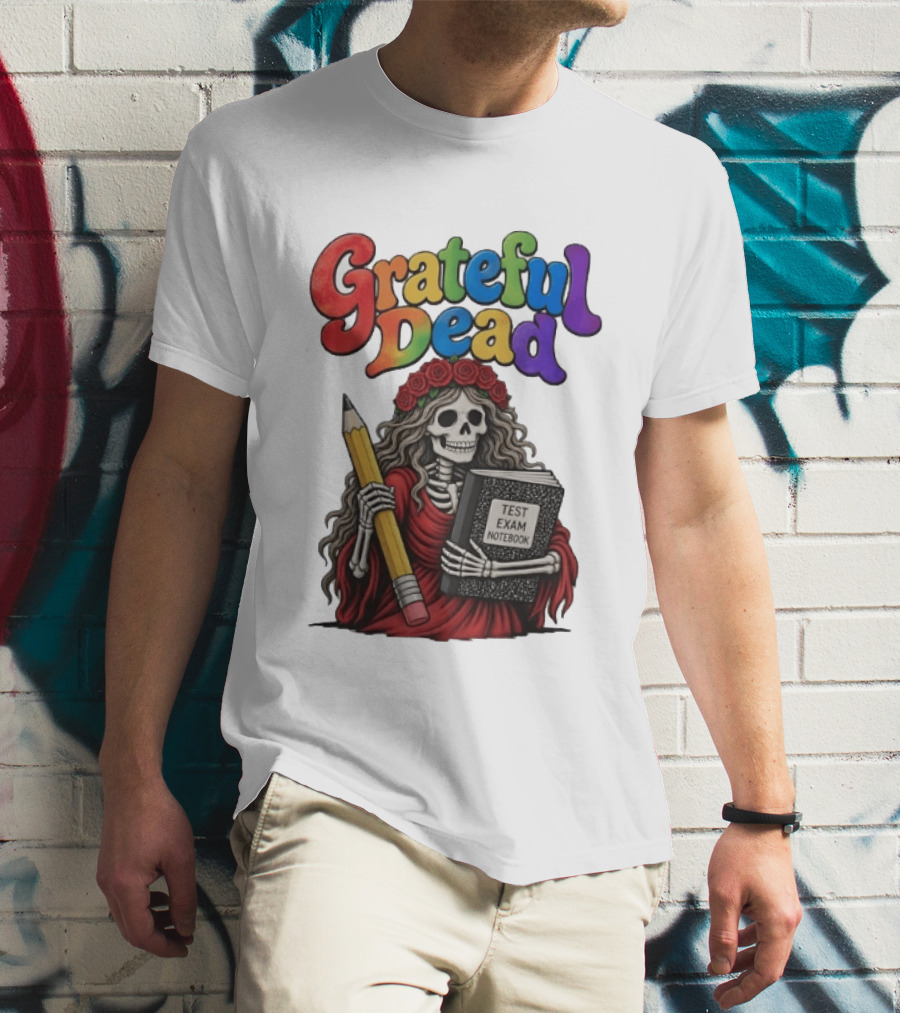 Grateful Dead Skeleton Test Exam Notebook With Pencil T-Shirt