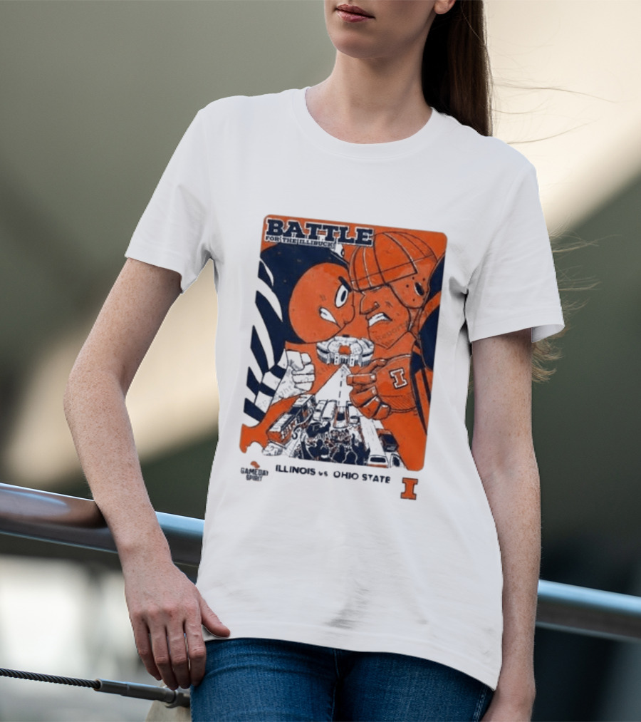 Battle For The Illibuck Illinois Vs Ohio State NCAA College Football 2026 Ohio Stadium T-Shirt