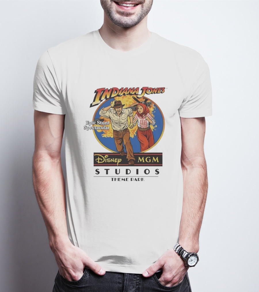 Indiana Jones Epic Stunt Spectacular Disney MGM Studios Theme Park T-Shirt
