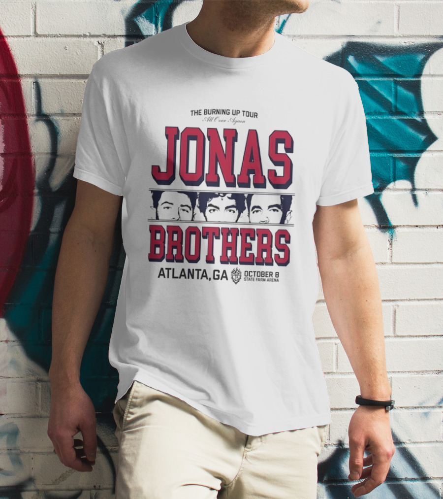 Jonas Brothers The Burning Up Tour All Over Again October 8 Atlanta State Farm Arena T-Shirt