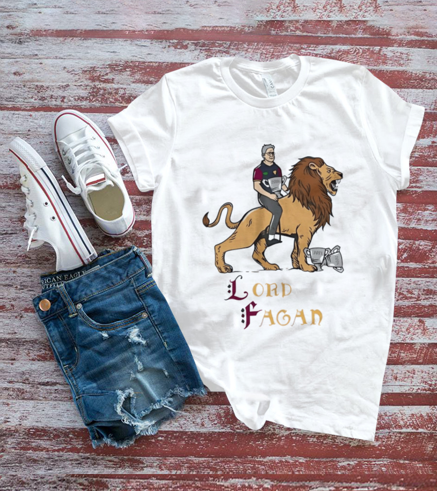 Lord Fagan Brisbane Lions 2024 Premiership Trophy Holder Riding Lion T-Shirt
