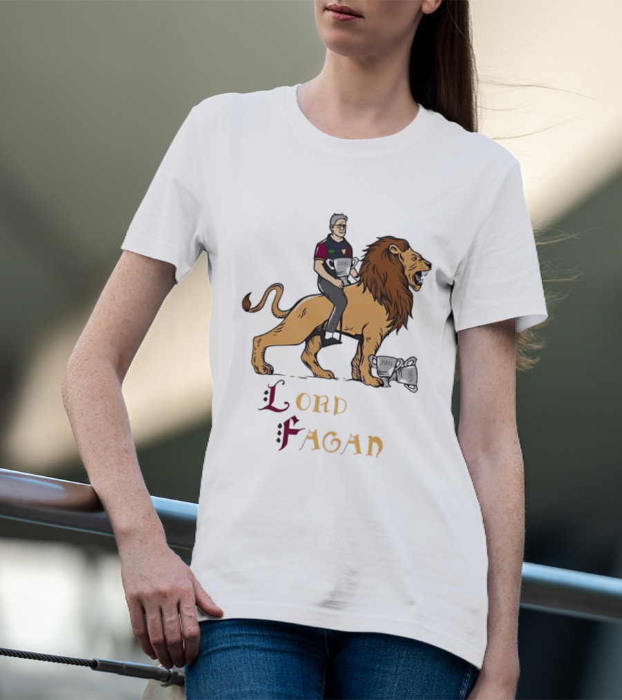 Lord Fagan Brisbane Lions 2024 Premiership Trophy Holder Riding Lion T-Shirt