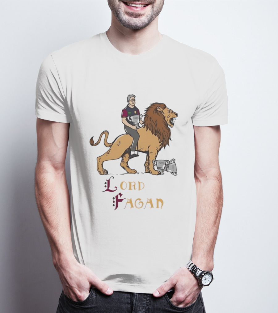 Lord Fagan Brisbane Lions 2024 Premiership Trophy Holder Riding Lion T-Shirt