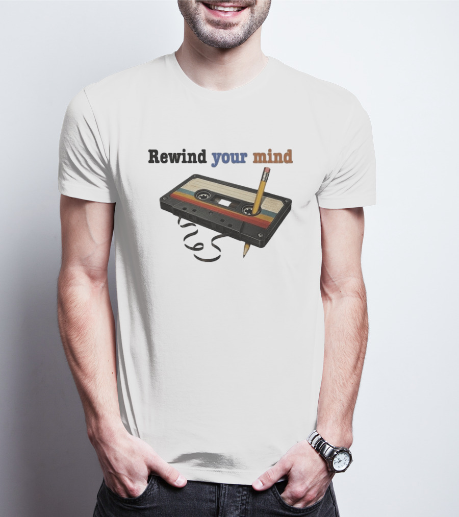 Rewind Your Mind Cassette Pencil Day By Day Co T-Shirt