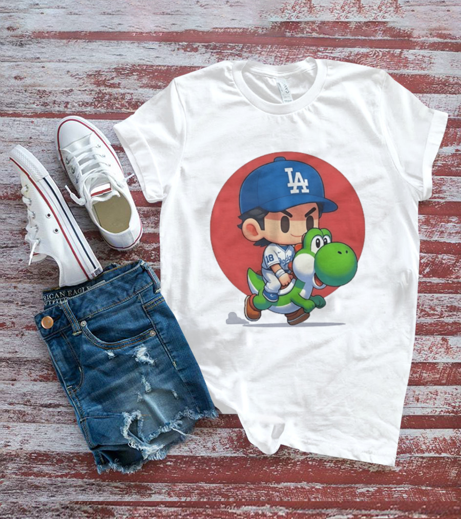 Los Angeles Dodgers Shohei Ohtani 18 Riding Yoshi T-Shirt