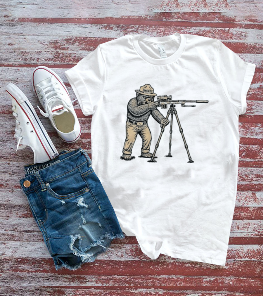 Smokey Bear Sniper Forest Ranger With Rifle T-Shirt