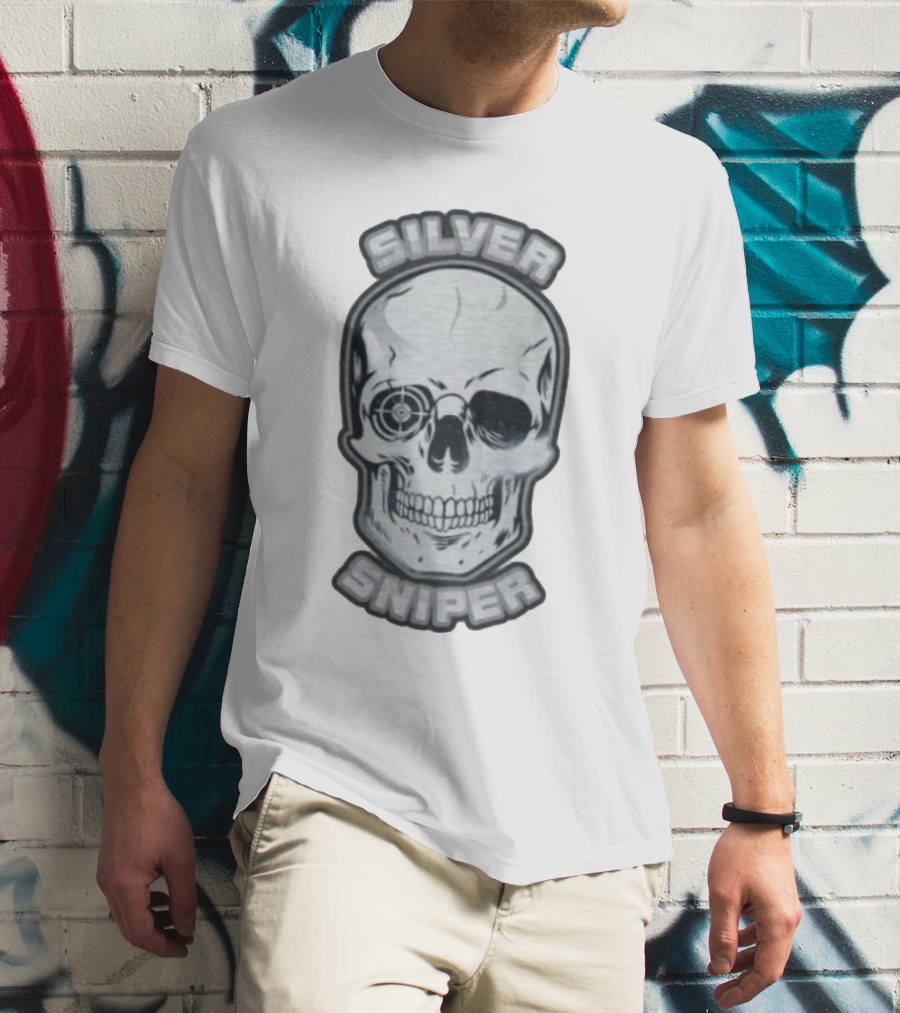 TJ Crawford Skull Target Silver Sniper T-Shirt