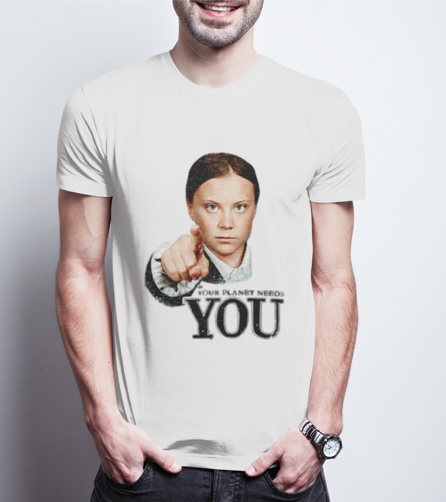 Your Planet Needs You Girl Pointing Iconic Call To Action T-Shirt