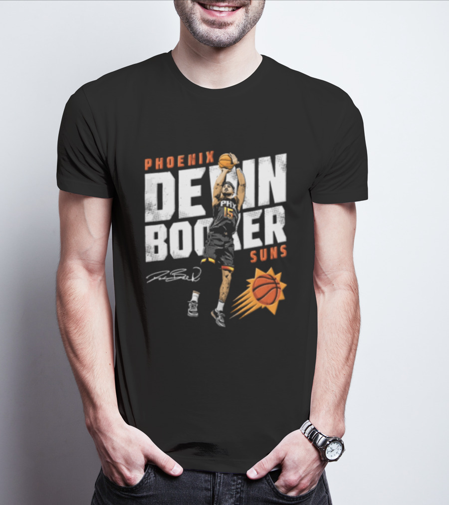 Phoenix Suns Devin Booker Jump Shot NBA Basketball T-Shirt