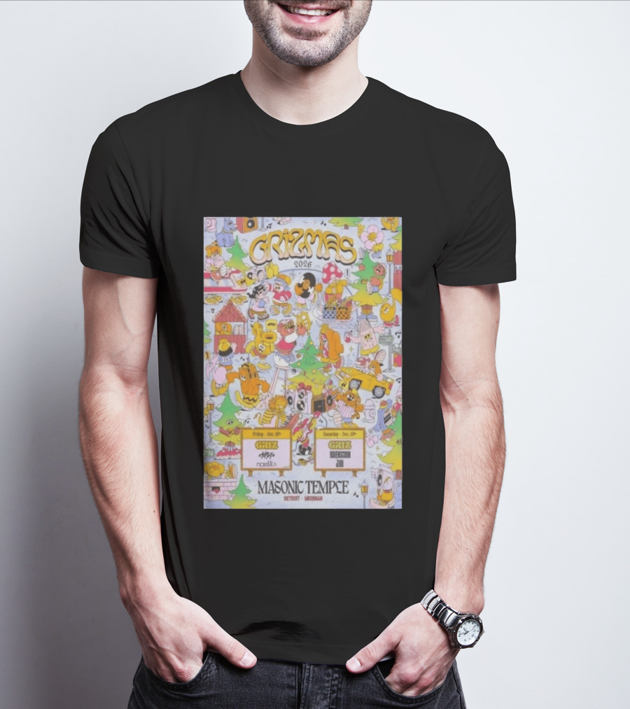 Grizmas 2026 Masonic Temple Detroit Michigan Griz Norbik Ravenscoon Jilli December 18 19 T-Shirt