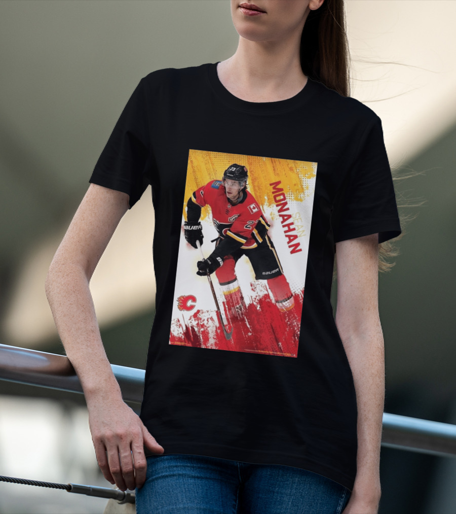Sean Monahan Calgary Flames NHL Hockey Action T-Shirt