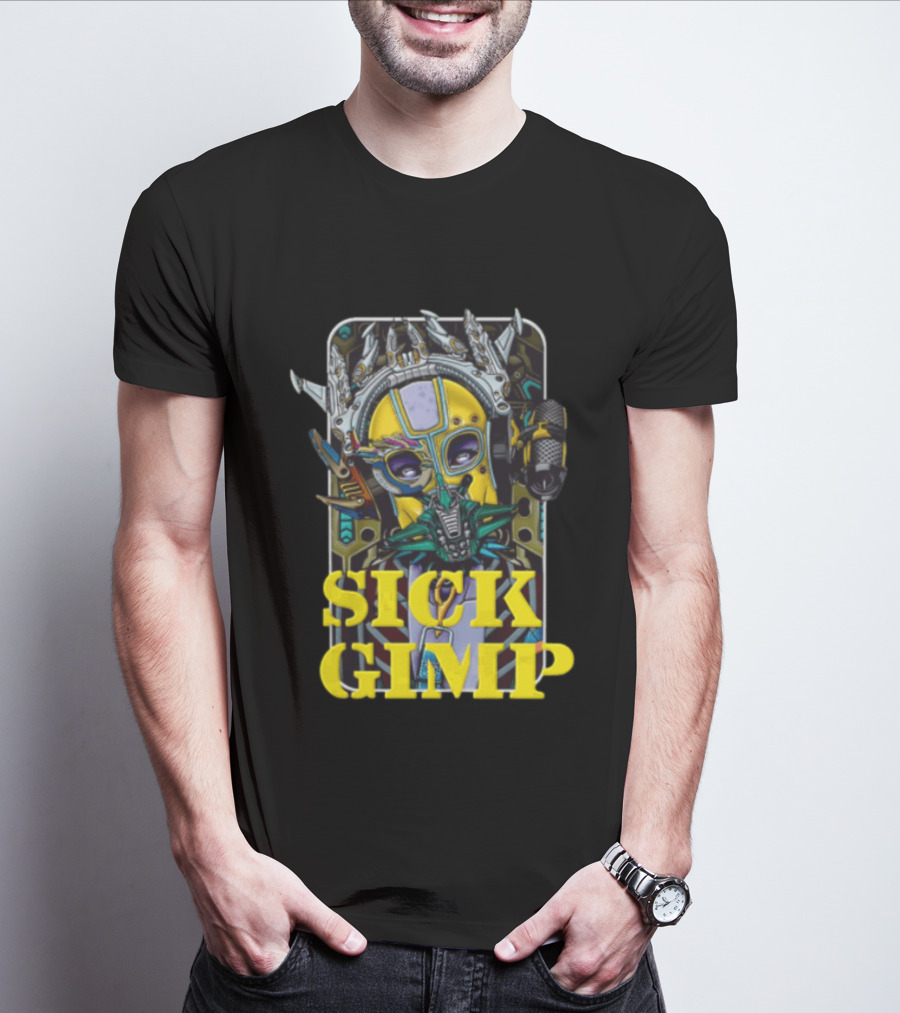 Sick Gimp Cybernetic Masked Figure Futuristic T-Shirt