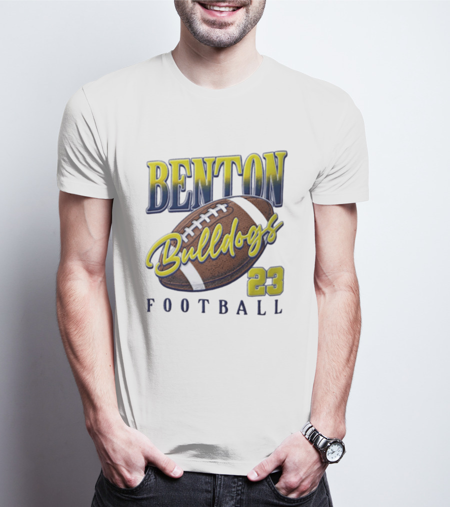 Benton Bulldogs 23 Football Team Spirit Fan Gear T-Shirt