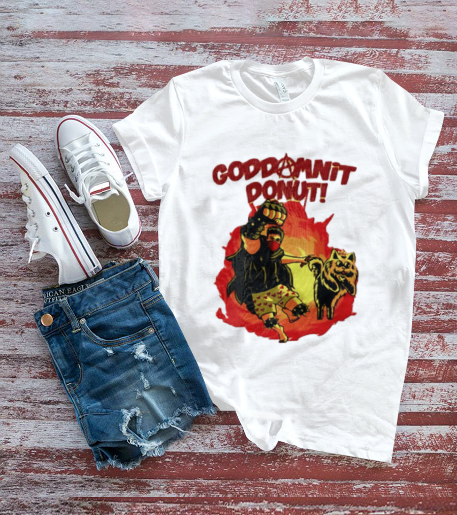 Goddamnit Donut Dungeon Crawler Carl With Mask And Cat T-Shirt