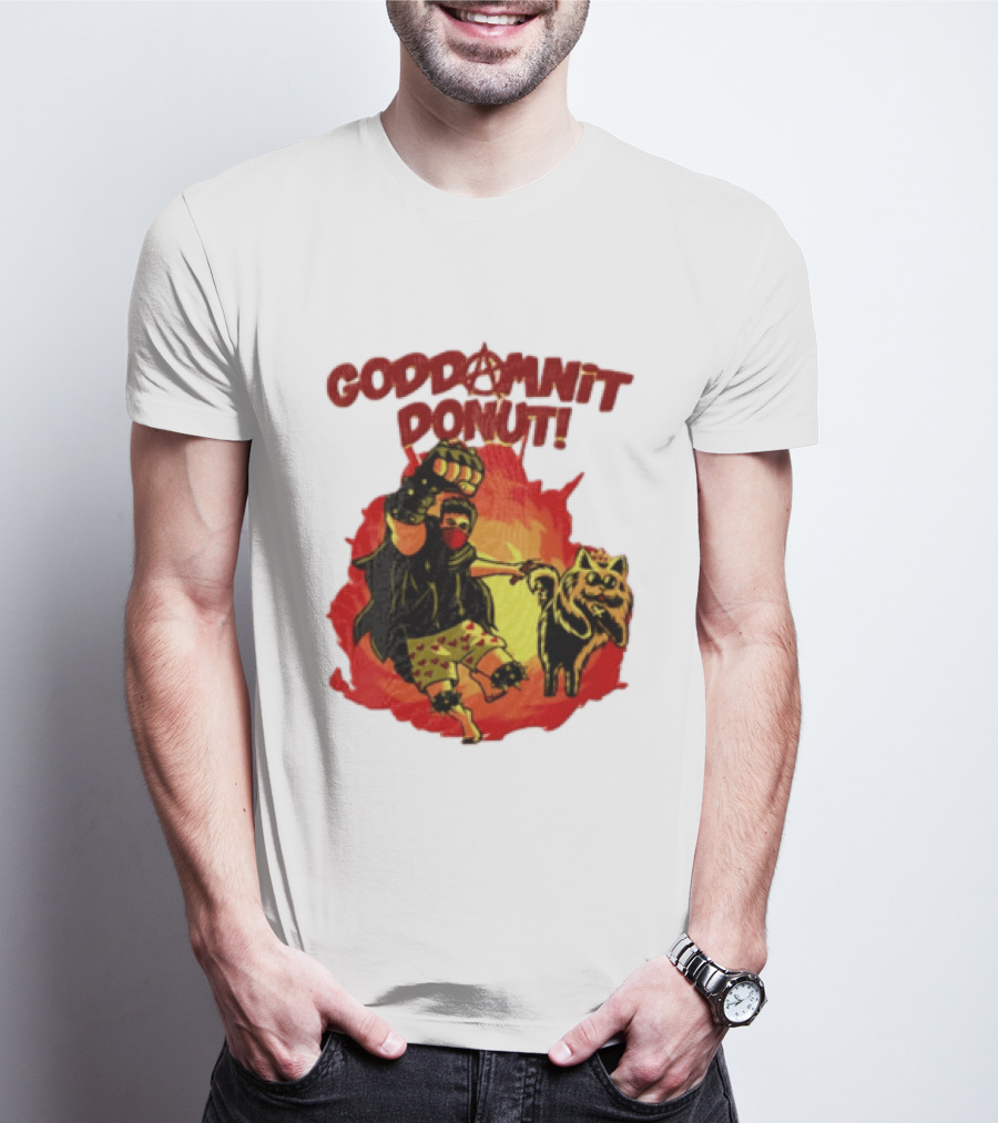 Goddamnit Donut Dungeon Crawler Carl With Mask And Cat T-Shirt