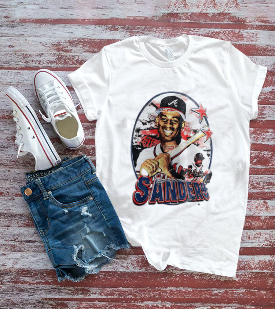 Deion Sanders Atlanta Braves MLB Stars Baseball Sports Memorabilia T-Shirt