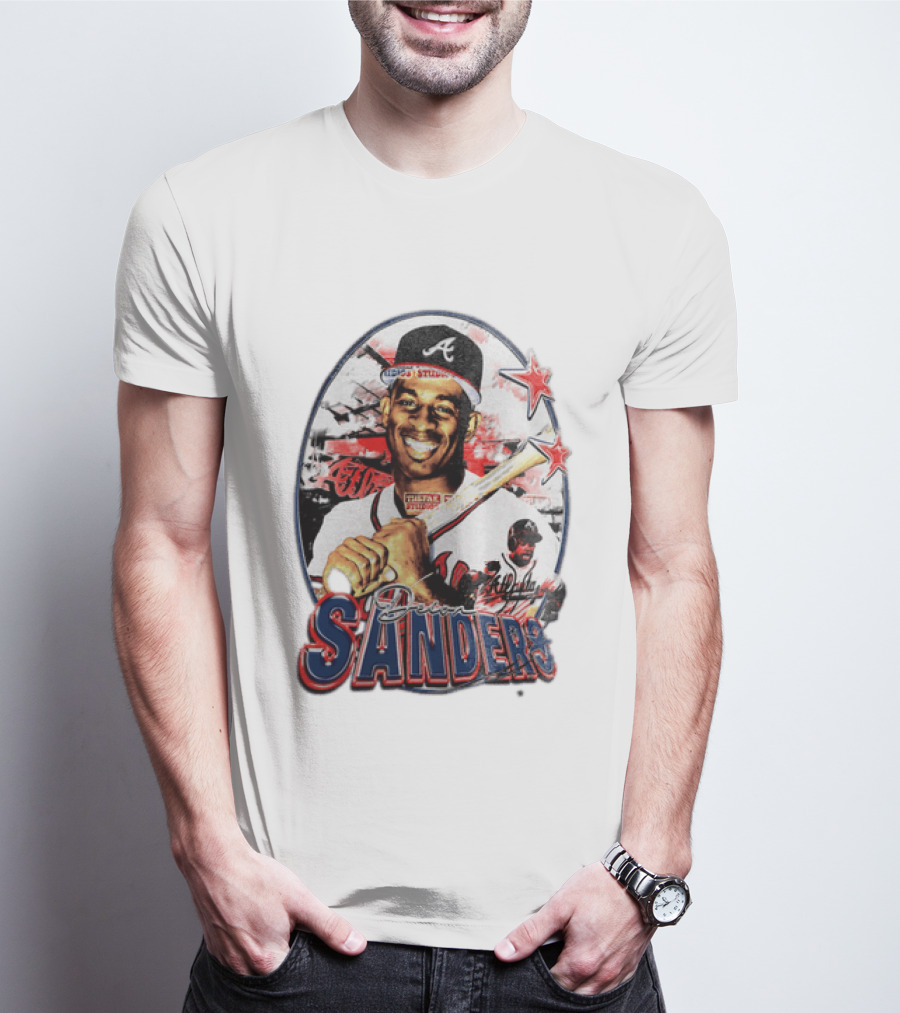Deion Sanders Atlanta Braves MLB Stars Baseball Sports Memorabilia T-Shirt