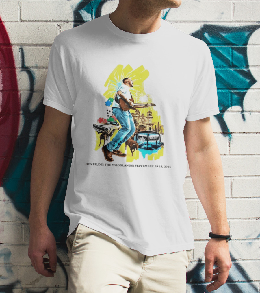 The Woodlands Concert Dover DE September 2026 Vintage Car Fireworks Artistry T-Shirt