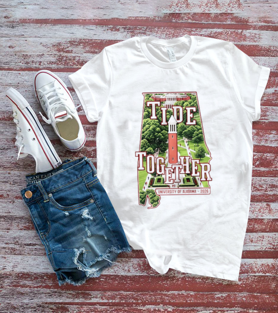 University Of Alabama 2026 Tide Together Alabama Map T-Shirt